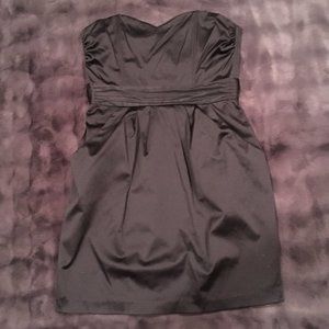 Strapless Black Cocktail Dress with Pockets (Size 10)